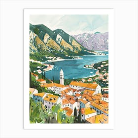 Travel Poster Happy Places Kotor 4 Art Print