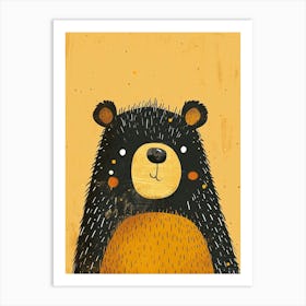 Yellow Brown Bear 4 Art Print