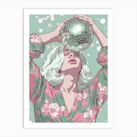 Disco Ball Girl Art Print