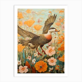 Duck 2 Detailed Bird Painting Art Print