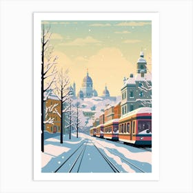 Retro Winter Illustration St Petersburg Russia 2 Art Print