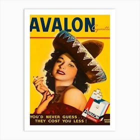 Vintage Cigarette Advertisement Avalon Art Print