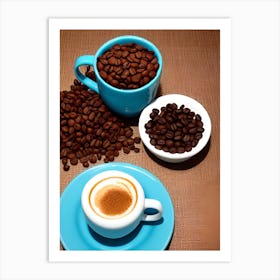 Coffee And Coffee Beans 5 Art Print