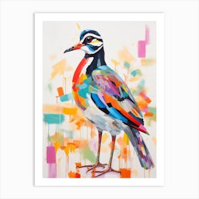 Colourful Bird Painting Lapwing 2 Art Print