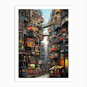 Japanese Cityscape Traditional 2 Art Print