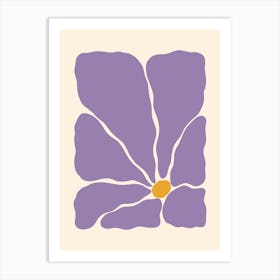 Abstract Flower 02 - Purple Art Print