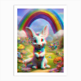 Rainbow Bunny 1 Art Print