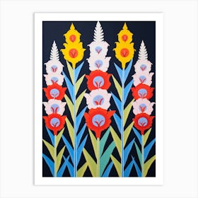 Flower Motif Painting Gladiolus Flower 4 Art Print