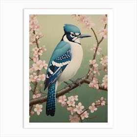 Ohara Koson Inspired Bird Painting Blue Jay 3 Art Print