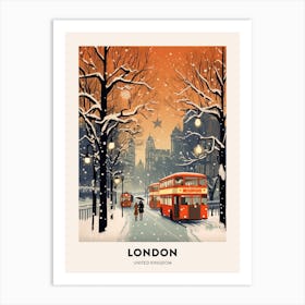 Winter Night  Travel Poster London United Kingdom 3 Art Print