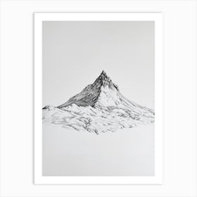 Pico De Orizaba Mexico Line Drawing 1 Art Print