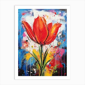 Colorful Bouquet: Urban Art Tulip Art Print