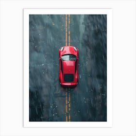 Porsche 911 In The Rain Art Print