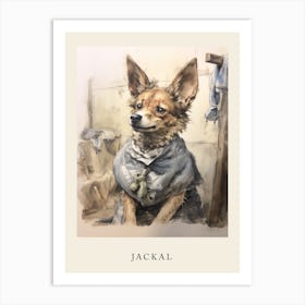 Beatrix Potter Inspired  Animal Watercolour Jackal 2 Art Print