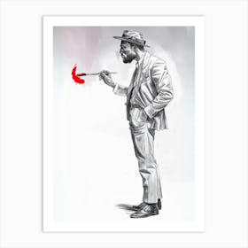 Man Holding A Paintbrush Art Print