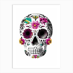 Sugar Skull Day Of The Dead Inspired Skull 1 Kawaii Art Print