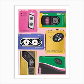 Retro Cassette Player Art Print