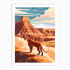 Cougar In The Desert Art Print