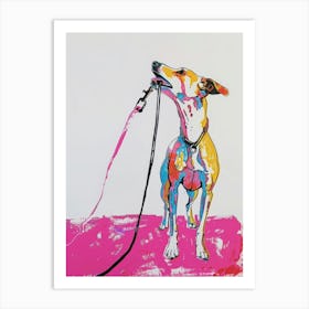 Dog With A Leash Art Print