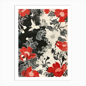 Hokusai  Great Japan Floral Japanese 3 Art Print