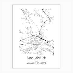 Vocklabruck,Austria Minimalist Map Art Print