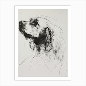 Cavalier King Charles Charcoal Line 3 Art Print