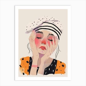 Girl With Red Face Art Print