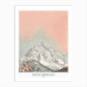 Mount Bierstadt Usa Color Line Drawing 6 Poster Art Print