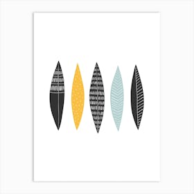 Five Feathers Art Print