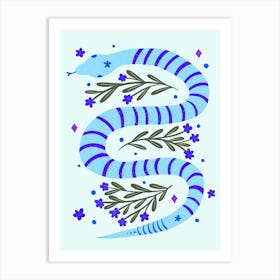 Modern Snake Blue Poster