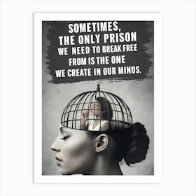 Sometimes The Only Prison We Need To Break Free We Create In Our Minds Art Print