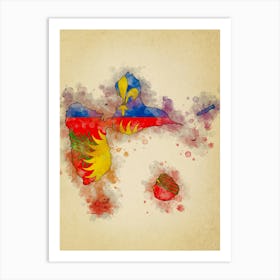 Guadeloupe Flag Vintage Art Print