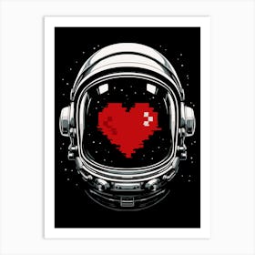 Astronaut Love Space Art Print