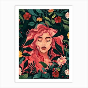 Girl In The Forest 2 Art Print