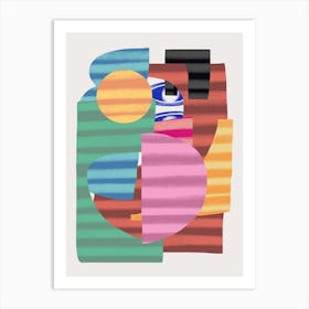 Abstract Stripe Minimal Collage 21 Art Print