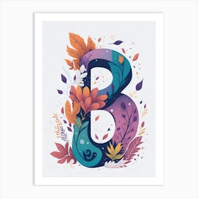 Colorful Letter B Illustration 30 Art Print