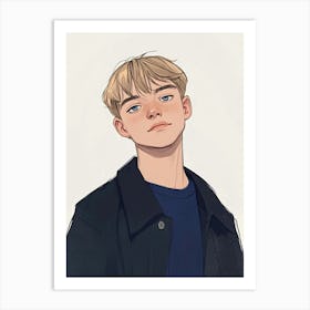 Boy With Blue Eyes Art Print