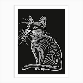 Manx Cat Minimalist Illustration 3 Art Print