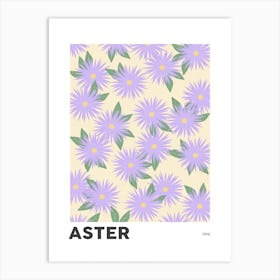 Aster September Birth Flower Art Print