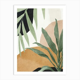 Abstract Art Tropical Palm Leaves Art Print