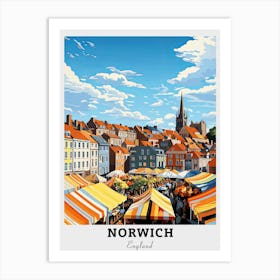 Norwich Market Travel Art Print