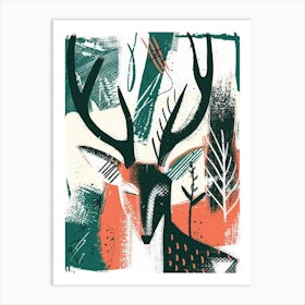 Deer Print 2 Art Print