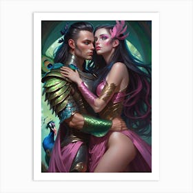 Beautiful Warrior Couple Art Print