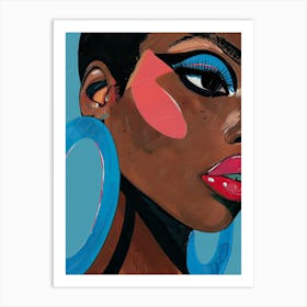 African Woman With Hoop Earrings 3 Art Print