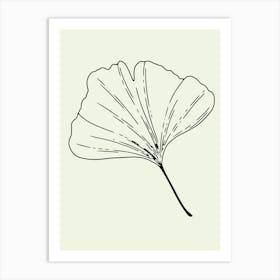 Ginkgo Leaf line art Art Print
