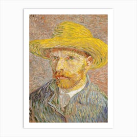 Van Gogh - Self Portrait With A Straw Ha Art Print