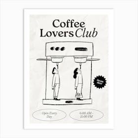 Coffee Club Kitchen | Coffee Lover’s Club | Coffee Bar 6 Art Print