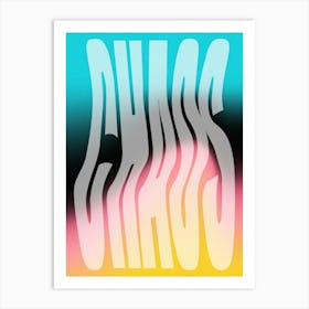 Chaos Gradient Blue Yellow Black Graphic Art Art Print