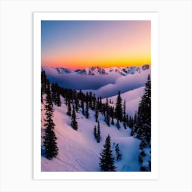 El Tarter, Andorra Sunrise Skiing Poster Art Print