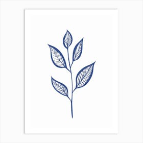 Leaf on white Art Print